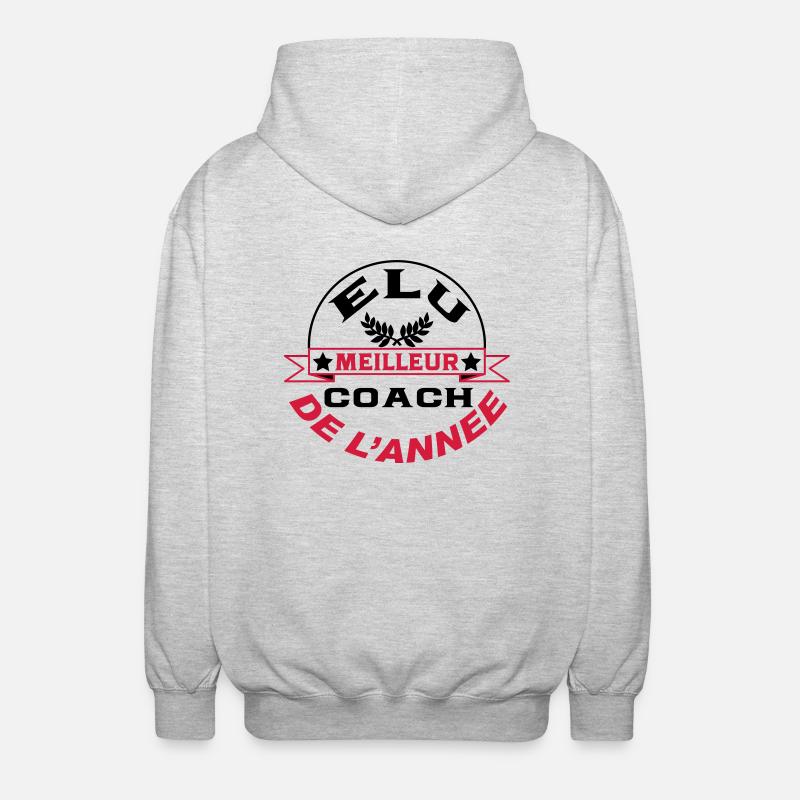 Elu meilleur coach de l'année - Veste à capuche unisexe - gris clair chiné