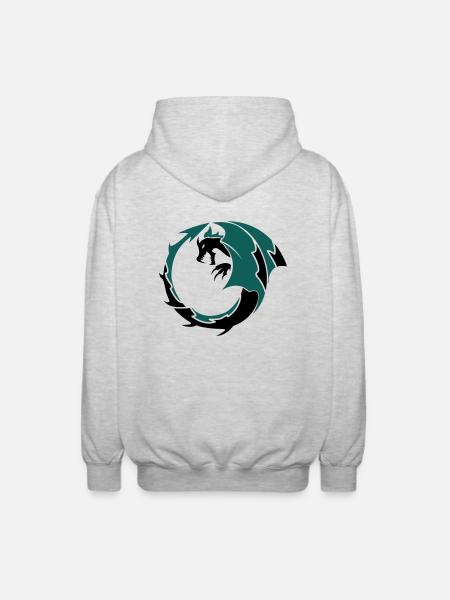 dragon_002 - Unisex Hooded Jacket - light heather grey
