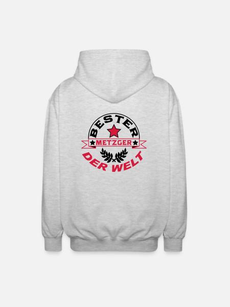 Metzger / Backer / Butcher / Baker / Vati - Unisex Hooded Jacket - light heather grey
