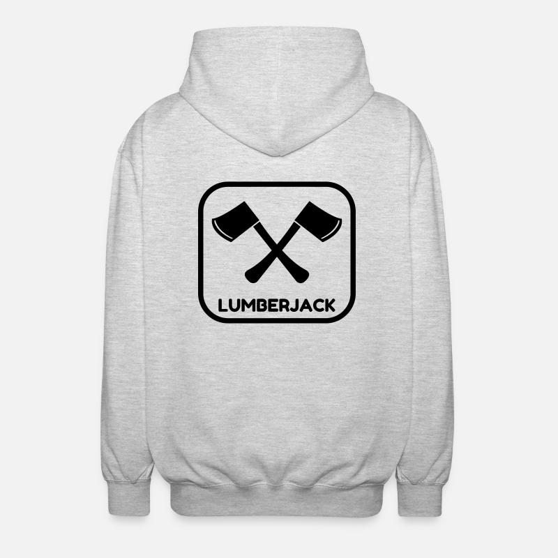bûcheron / forêt / arbre / bois - Veste à capuche unisexe - gris clair chiné