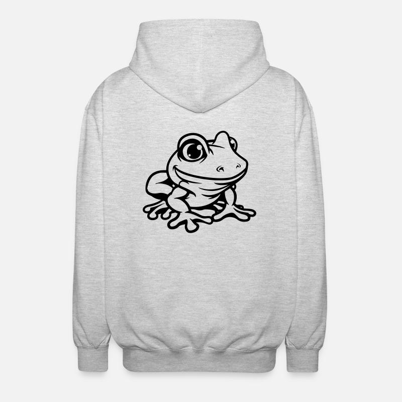 frosch comic - Unisex Kapuzenjacke - Hellgrau meliert