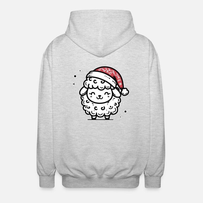 Mignon motif de Noël mouton - Veste à capuche unisexe - gris clair chiné