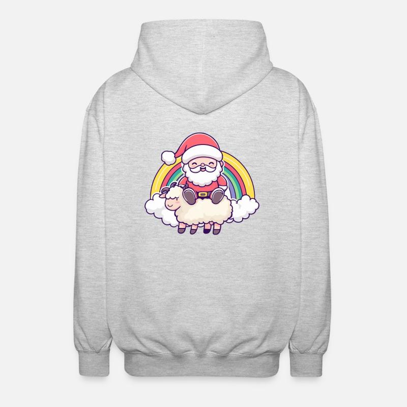 Mouton Père Noël Arc-en-ciel - Veste à capuche unisexe - gris clair chiné