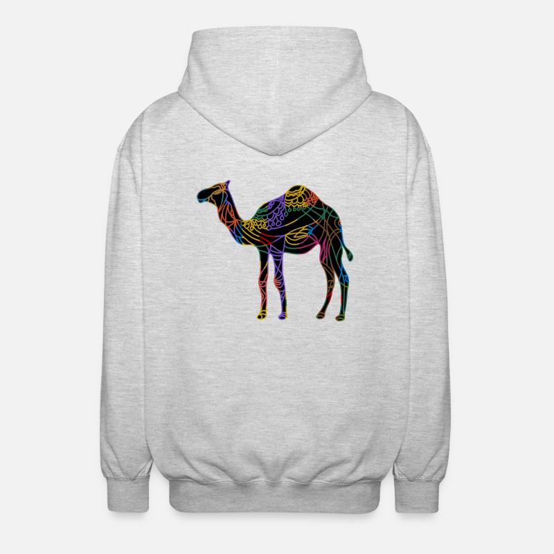 Kamel - Unisex Kapuzenjacke - Hellgrau meliert