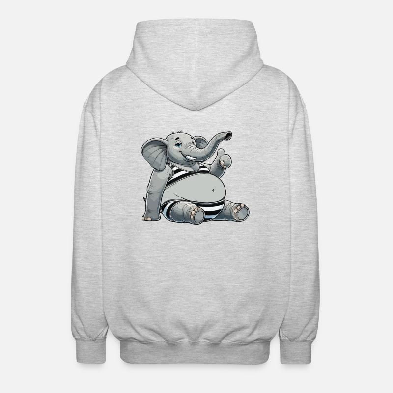 Eléphant en bikini - Veste à capuche unisexe - gris clair chiné
