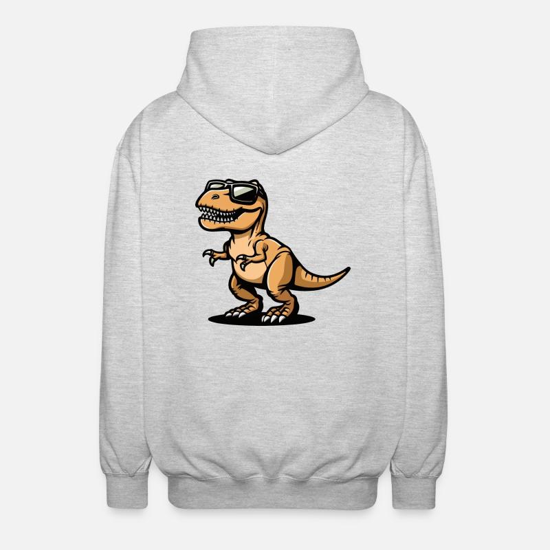 Dinosaurier T-Rex Tier - Unisex Kapuzenjacke - Hellgrau meliert