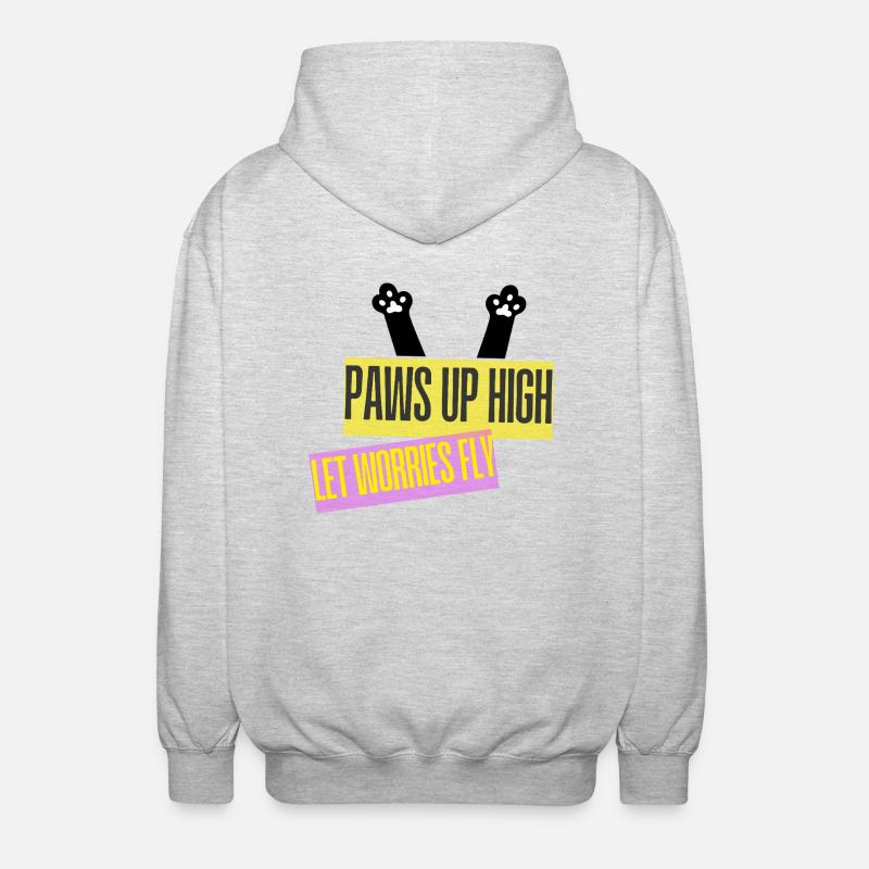 PAWS UP HIGH - Unisex Kapuzenjacke - Hellgrau meliert