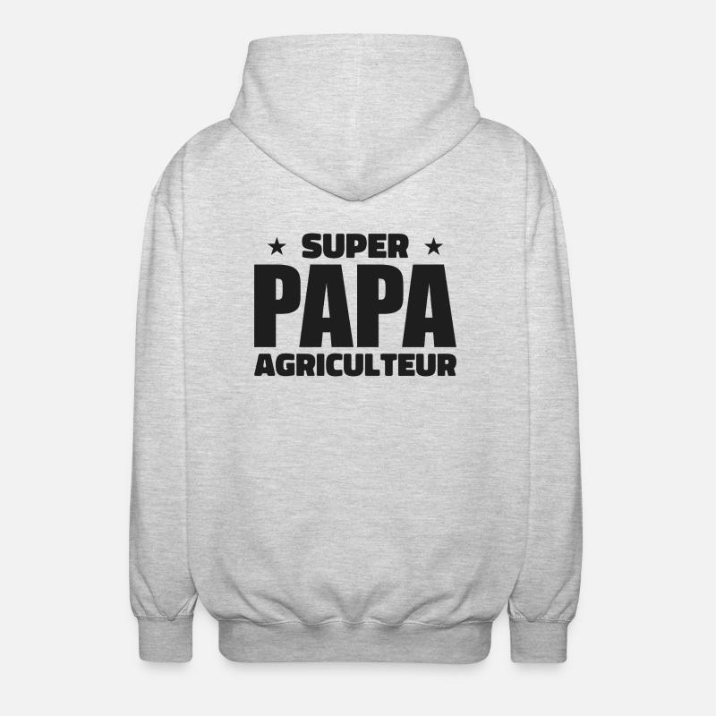 Super-Farmer-Vater - Unisex Kapuzenjacke - Hellgrau meliert