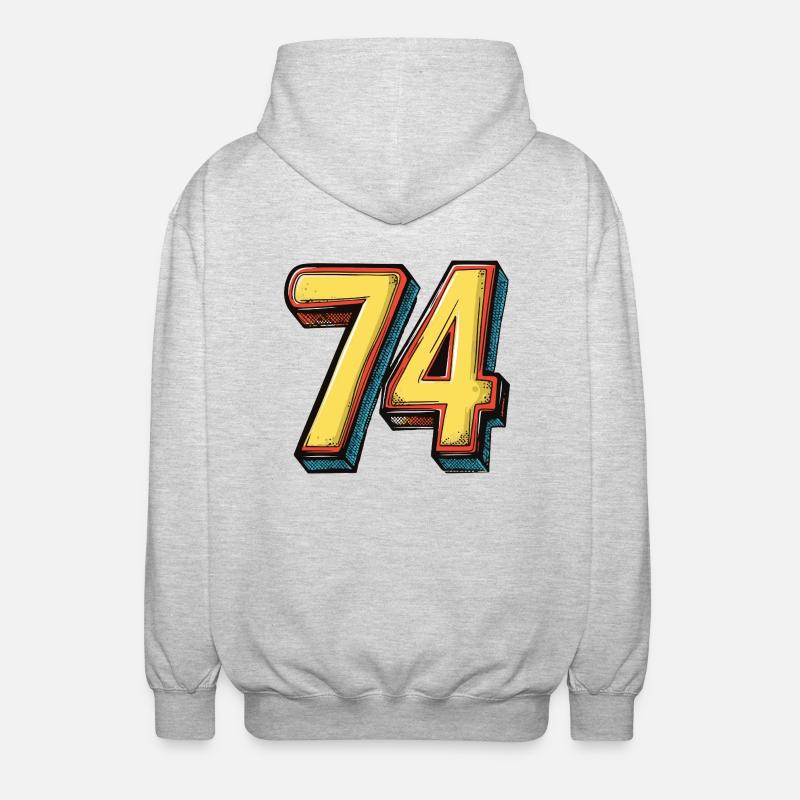 74 Symbole numérique - Veste à capuche unisexe - gris clair chiné