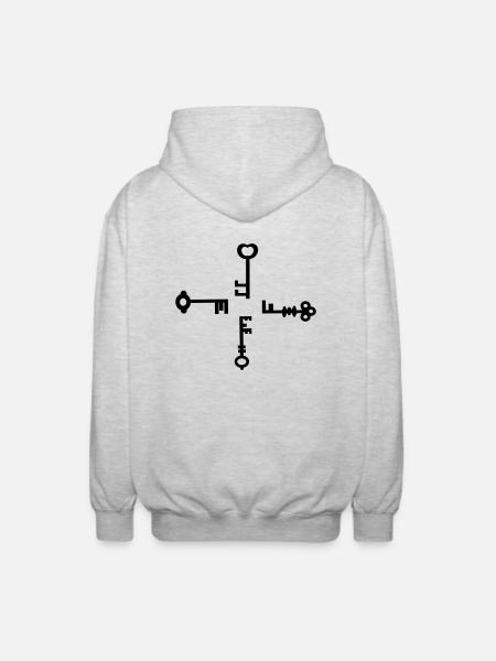 Four keys - Unisex Hooded Jacket - light heather grey