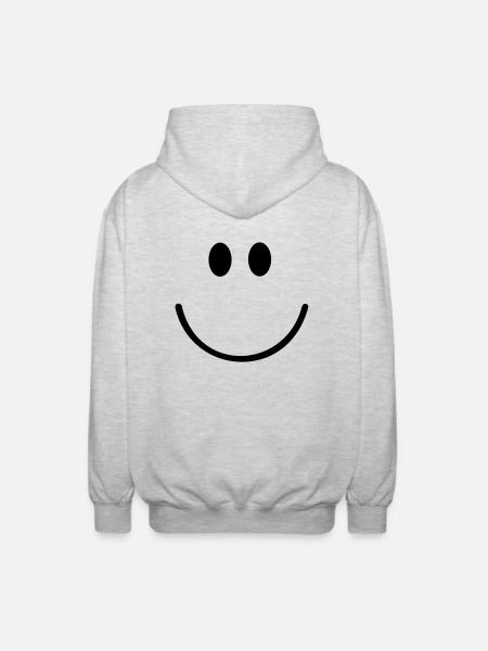 Gesicht - Unisex Kapuzenjacke - Hellgrau meliert