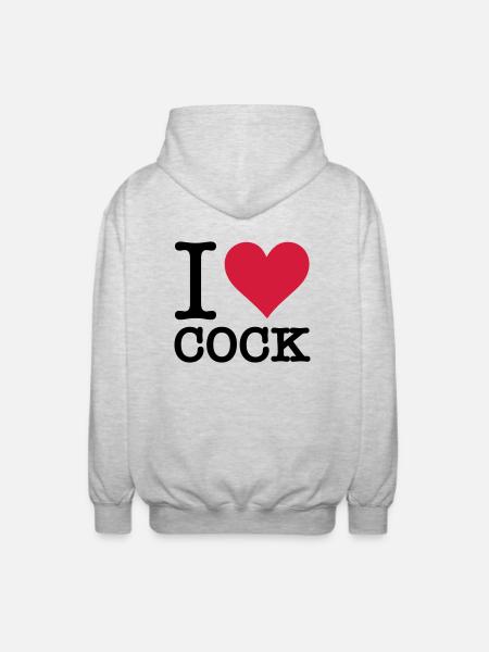 Ich liebe Schwanz - Unisex Kapuzenjacke - Hellgrau meliert