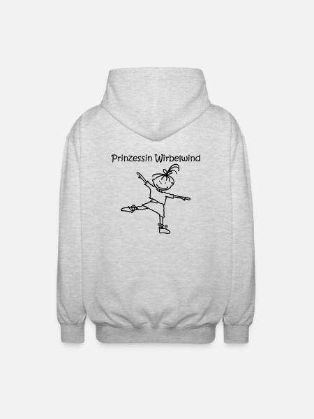 Prinzessin Wirbelwind - Unisex Kapuzenjacke - Hellgrau meliert