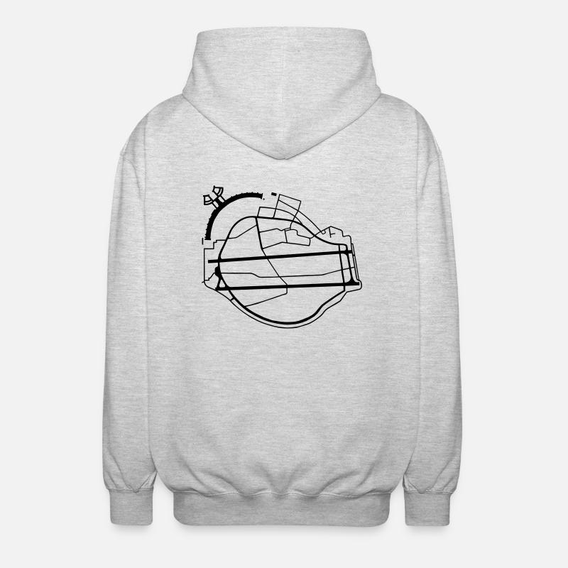 Tempelhofer Feld Berlin - Unisex Kapuzenjacke - Hellgrau meliert