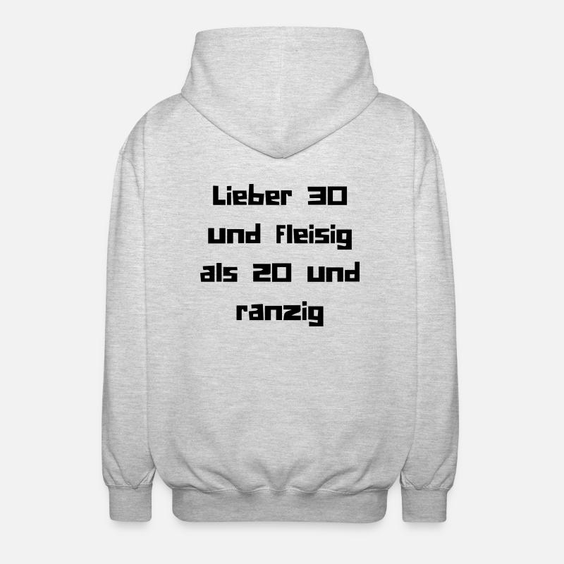 30er - Unisex Kapuzenjacke - Hellgrau meliert