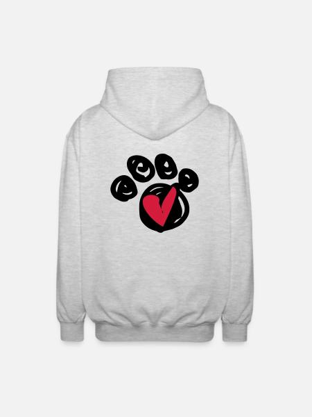 pfoterl - Unisex Kapuzenjacke - Hellgrau meliert