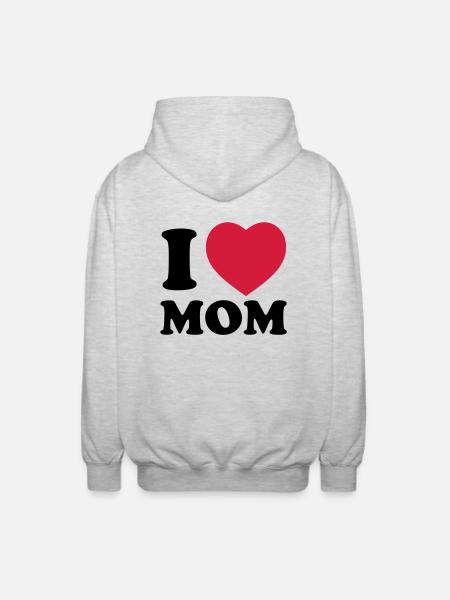 i_love_mom - Veste à capuche unisexe - gris clair chiné