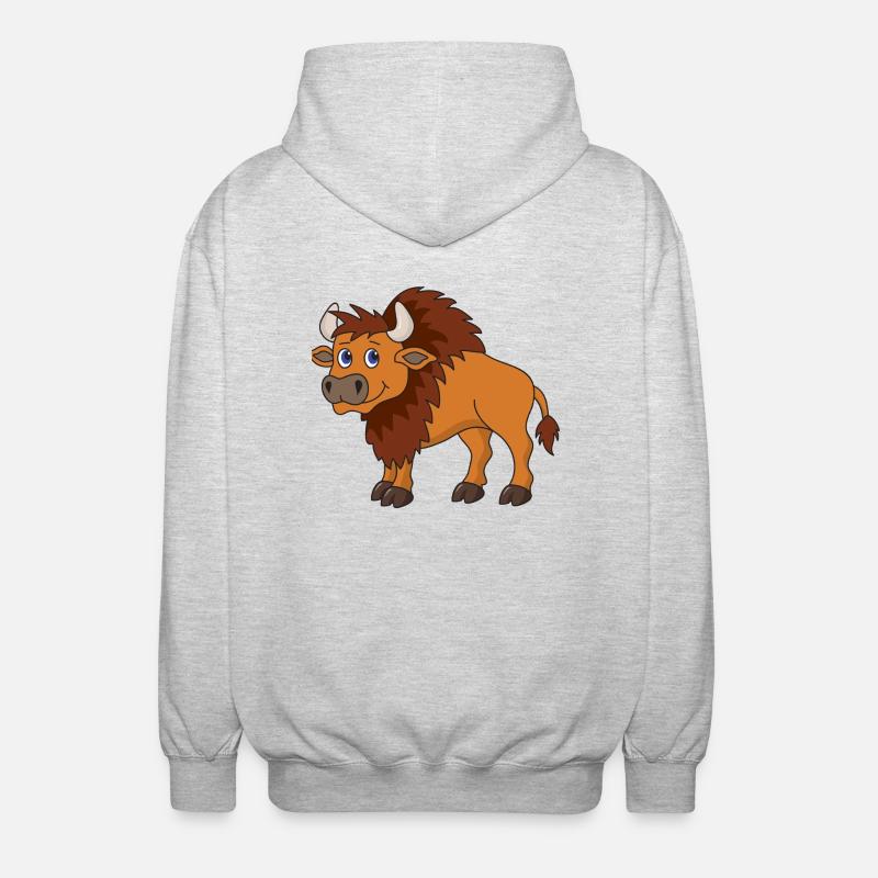 Bison de buffle - Veste à capuche unisexe - gris clair chiné