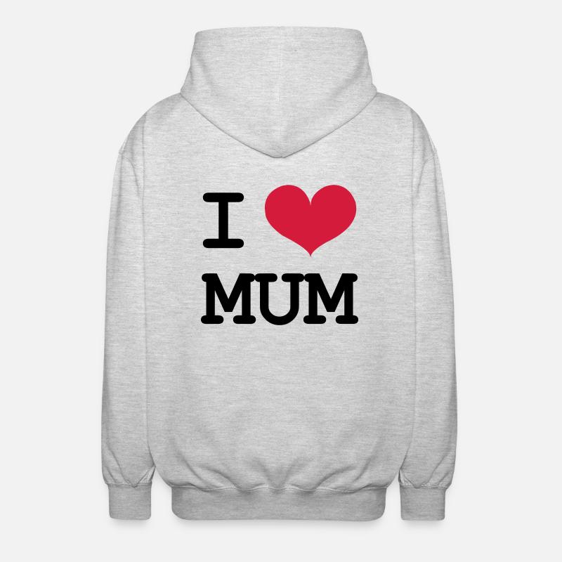 I Love Mum ! - Felpa unisex con cappuccio - grigio chiaro melange