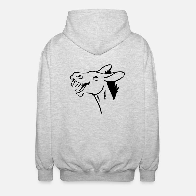 lachender Esel - Unisex Kapuzenjacke - Hellgrau meliert