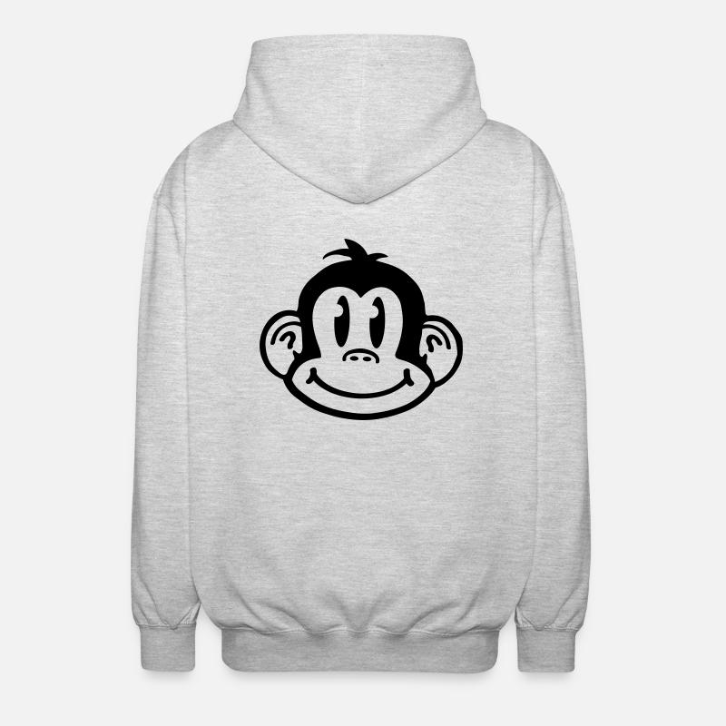 affe_comic_smiley_aq1 - Veste à capuche unisexe - gris clair chiné