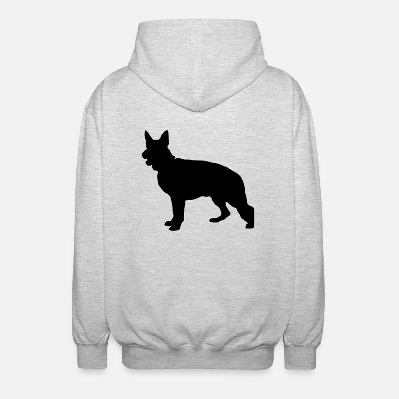 German shepherd - Unisex Hooded Jacket - light heather grey