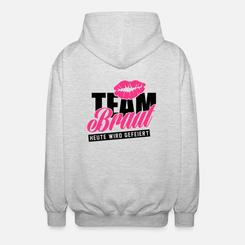 Hen night - team bride - Unisex Hooded Jacket - light heather grey