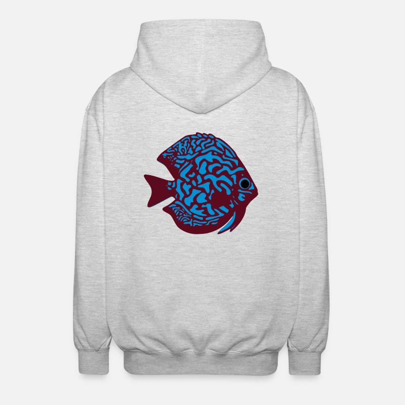 Diskusfisch vektor - Unisex Kapuzenjacke - Hellgrau meliert