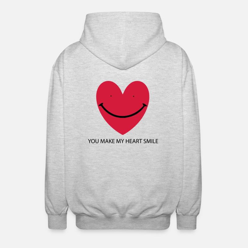 Heart Smile - Unisex Kapuzenjacke - Hellgrau meliert