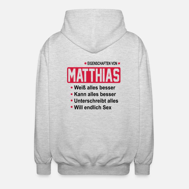 matthias - Unisex Kapuzenjacke - Hellgrau meliert