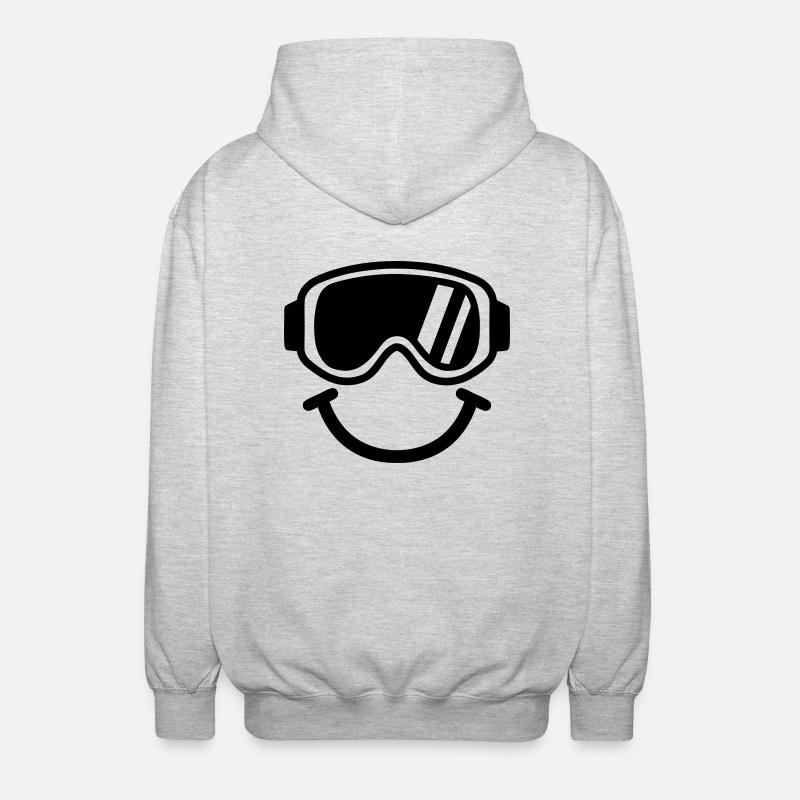 Ski Smiley - Unisex Hooded Jacket - light heather grey