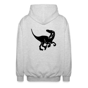 Velociraptor - Veste à capuche unisexe - gris clair chiné - Dos - AI Model Male 185 light (185cm)