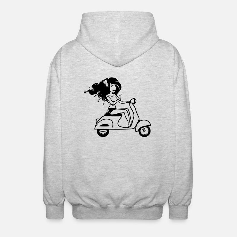 motorroller mädchen sexy - Veste à capuche unisexe - gris clair chiné