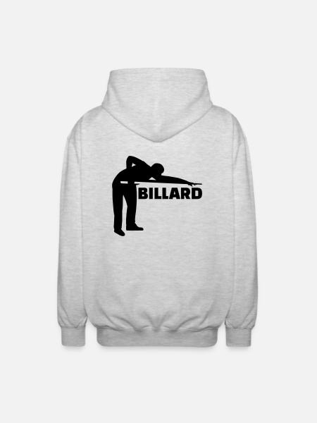 Billard - Unisex Kapuzenjacke - Hellgrau meliert