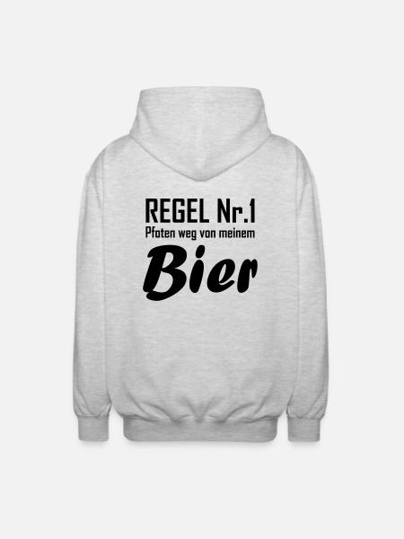 Regel Nr 1 bier - Unisex Kapuzenjacke - Hellgrau meliert