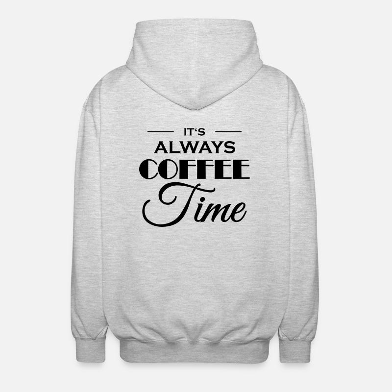 It's always coffee time - Unisex Hooded Jacket - light heather grey