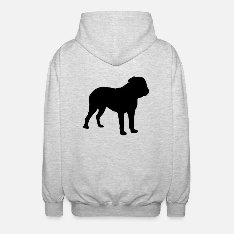 dogue de bordeaux silhouette - Unisex Kapuzenjacke - Hellgrau meliert