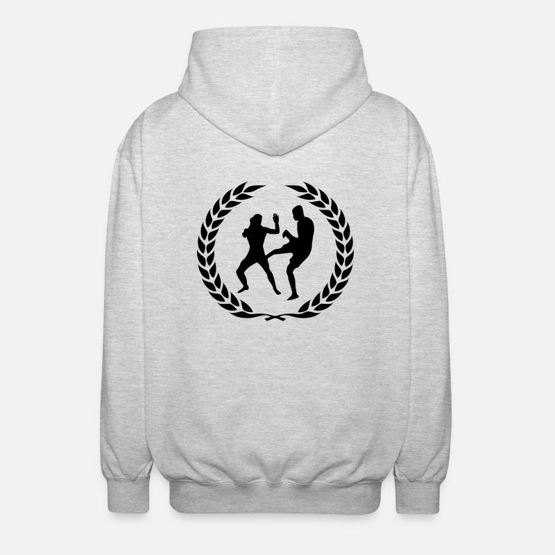 fighter design - Unisex Kapuzenjacke - Hellgrau meliert
