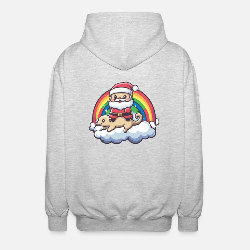 Suricate Père Noël Arc-en-ciel - Veste à capuche unisexe - gris clair chiné