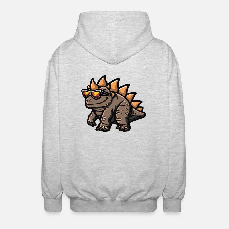 Dinosaurier stegosaurus Comic Cool - Unisex Kapuzenjacke - Hellgrau meliert