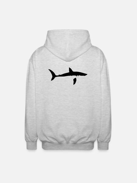 requin requin requin - Veste à capuche unisexe - gris clair chiné
