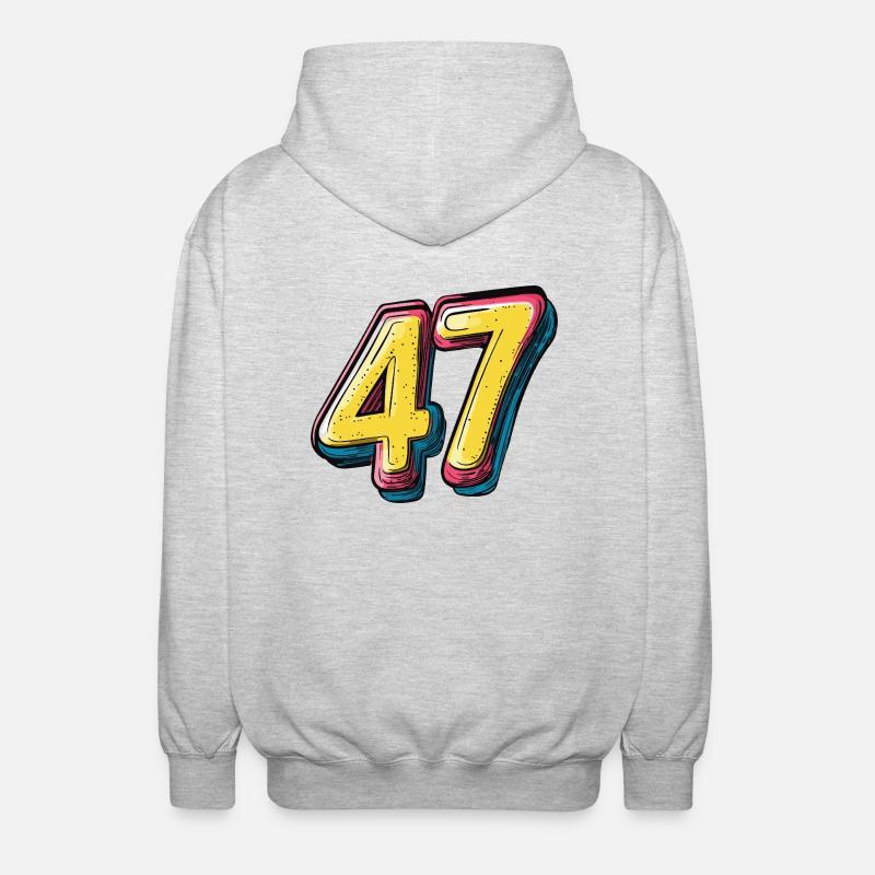 47 Symbole numérique - Veste à capuche unisexe - gris clair chiné