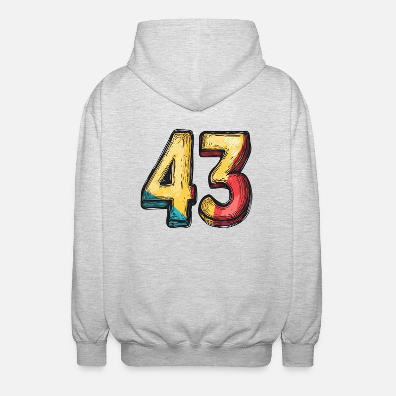 43 Symbole numérique - Veste à capuche unisexe - gris clair chiné