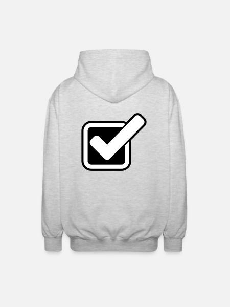 Tick Tick icon - Unisex Hooded Jacket - light heather grey