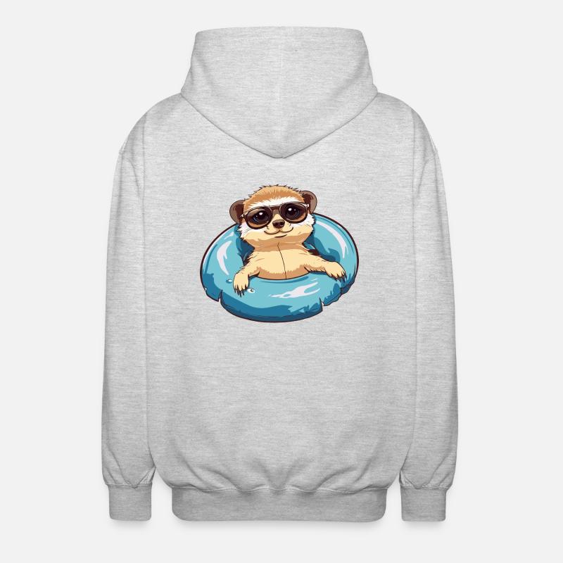 Erdmännchen Comic Cool - Unisex Kapuzenjacke - Hellgrau meliert