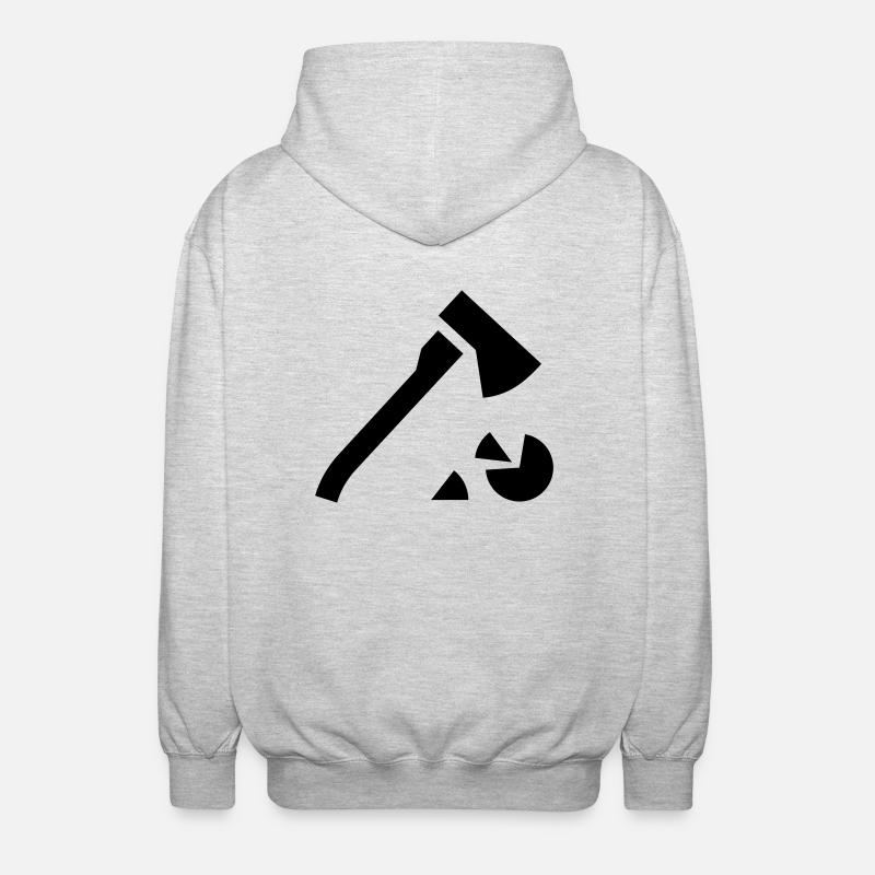 Holz hacken - Unisex Kapuzenjacke - Hellgrau meliert