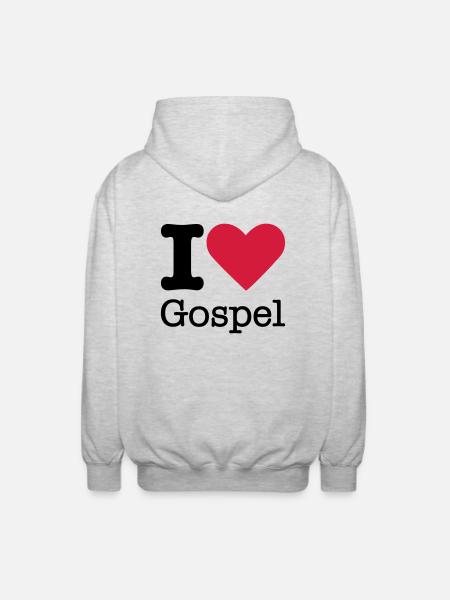 J'aime Evangile - Veste à capuche unisexe - gris clair chiné