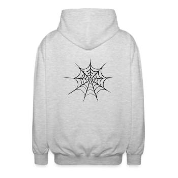 spider web halloween - Unisex Kapuzenjacke - Hellgrau meliert - Hinten - AI Model Male 185 light (185cm)