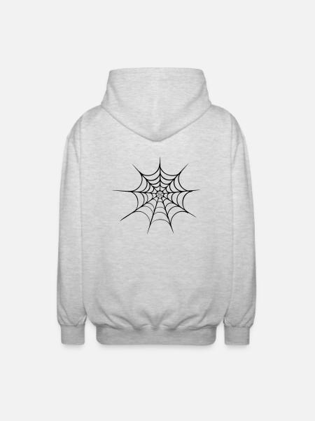 spider web halloween - Unisex Hooded Jacket - light heather grey
