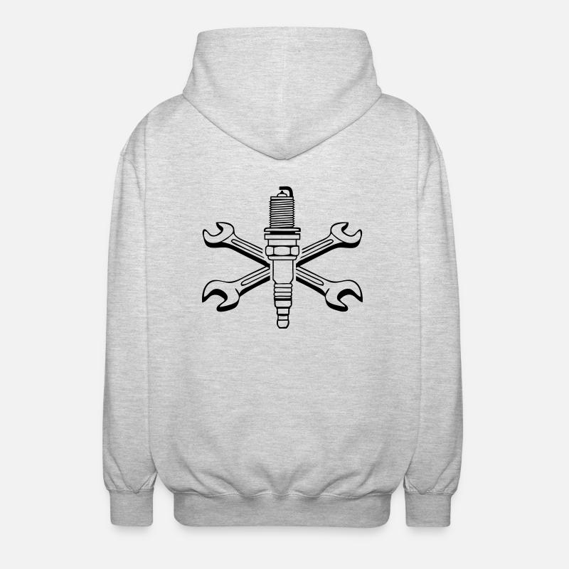 Zündkerze Schrauber - Unisex Kapuzenjacke - Hellgrau meliert